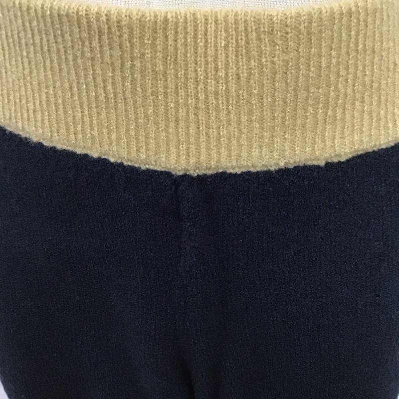 ロデオクラウンズワイドボウル RODEO CROWNS WIDE BOWL パンツ ワークパンツ、ペインターパンツ 420bsr71-0220 リブバイカラーニットパンツ ニットパンツ リラックスパンツ M 無地 ベージュ / ベージュ / X 紺 / ネイビー /  レディース USED 古着 中古 10123839