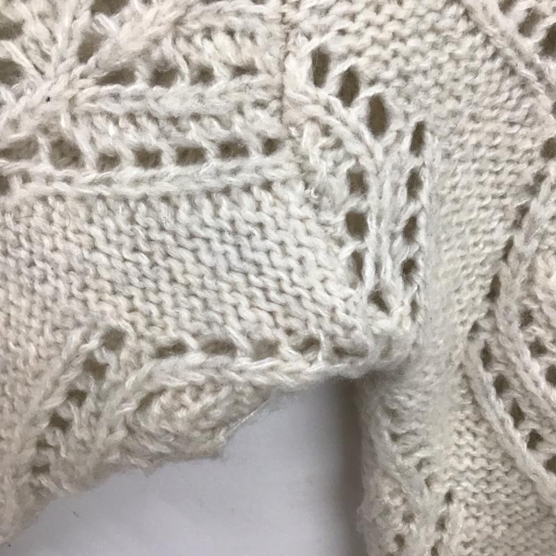 ローリーズファーム LOWRYS FARM カーディガン 長袖 長袖ニットカーディガン 前ボタン ノーカラー FREE 総柄 アイボリー / アイボリー /  レディース USED 古着 中古 10147193