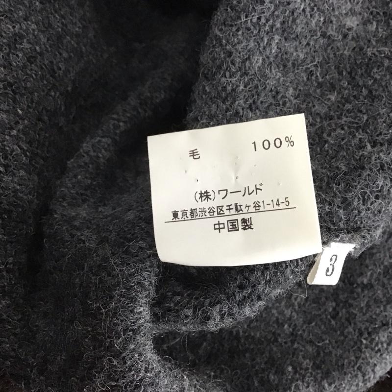 タケオキクチ TAKEO KIKUCHI ニット、セーター 長袖 長袖ニットカットソー タートルネック セーター 3 無地 灰 / グレー /  メンズ USED 古着 中古 10145107