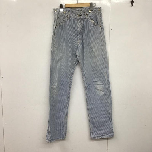 ヒステリックグラマー HYSTERIC GLAMOUR パンツ デニム、ジーンズ ヒッコリーパンツ デニムパンツ スリムパンツ ストライプパンツ ストライプ 白 / ホワイト / X 水色 / ライトブルー /  メンズ USED 古着 中古 10143375