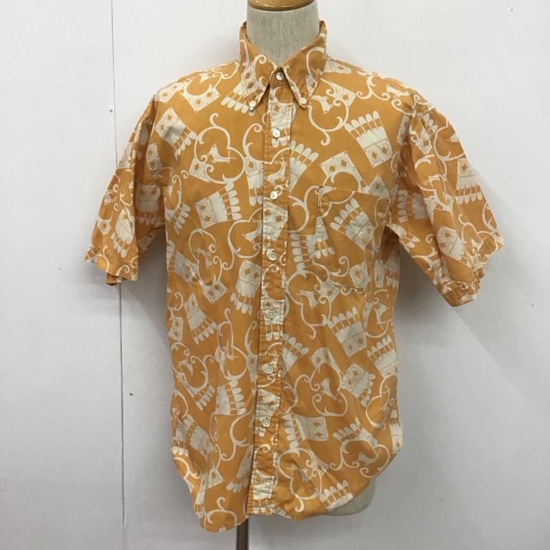 リーバイス Levi s シャツ、ブラウス 半袖 半袖シャツ プリントシャツ ボタンダウンシャツ カジュアルシャツ M プリント 白 / ホワイト / X 橙 / オレンジ /  メンズ USED 古着 中古 10106607