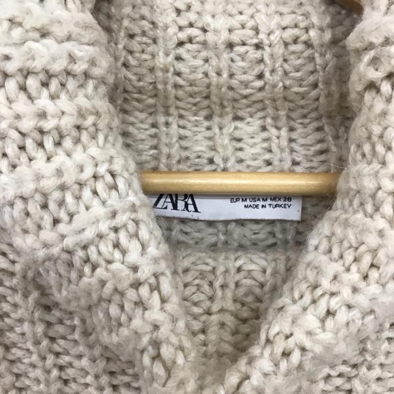 ザラ ZARA ニット、セーター 長袖 6771 145 712 タートルネック M 無地 アイボリー / アイボリー /  レディース USED 古着 中古 10138626