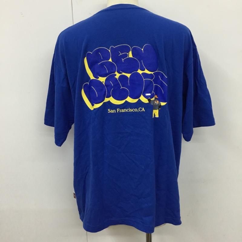 ベンデイビス BEN DAVIS Tシャツ 半袖 C-23580923 クルーネック バックプリント XL ロゴ、文字 青 / ブルー /  メンズ USED 古着 中古 10119847