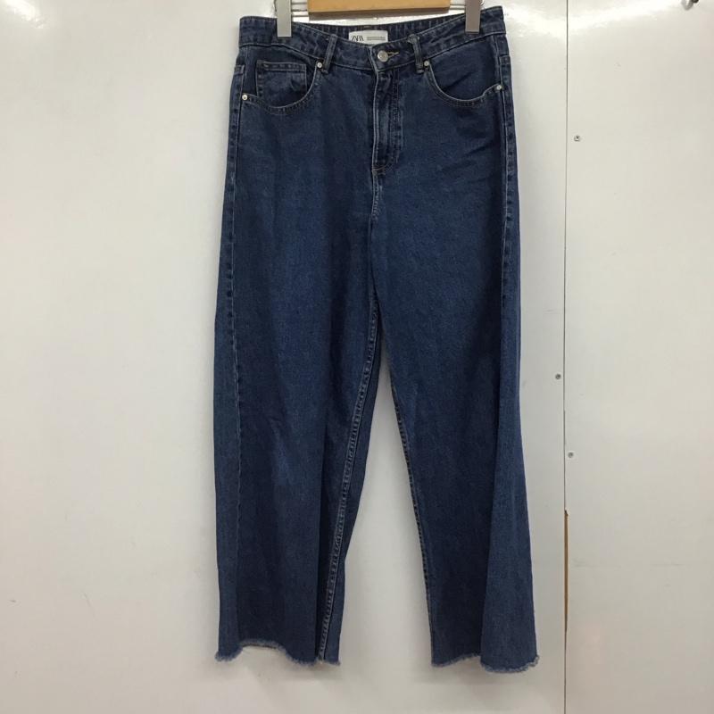 ザラ ZARA パンツ デニム、ジーンズ デニムパンツ ワイドパンツ カジュアルパンツ 36インチ 無地 インディゴ / インディゴ /  レディース USED 古着 中古 10142458