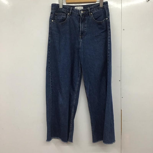 ザラ ZARA パンツ デニム、ジーンズ デニムパンツ ワイドパンツ カジュアルパンツ 36インチ 無地 インディゴ / インディゴ /  レディース USED 古着 中古 10142458