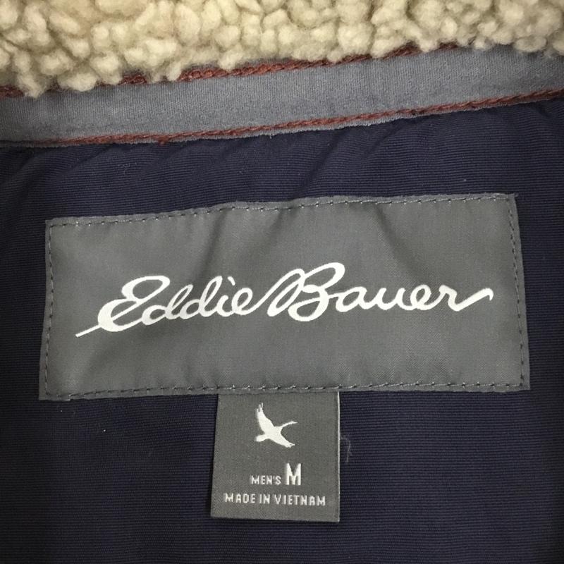 エディーバウアー Eddie Bauer ジャケット、上着 ジャケット、ブレザー ボア フリース M ロゴ、文字 ベージュ / ベージュ / X 紺 / ネイビー /  メンズ USED 古着 中古 10111360