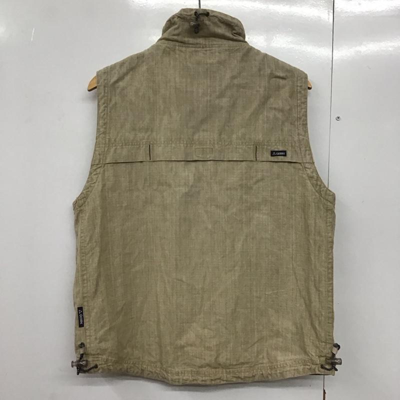 ジェリー GERRY ベスト ベスト ジップアップベスト ノースリーブカットソー スタンドネック M ロゴ、文字 ベージュ / ベージュ /  メンズ USED 古着 中古 10142584