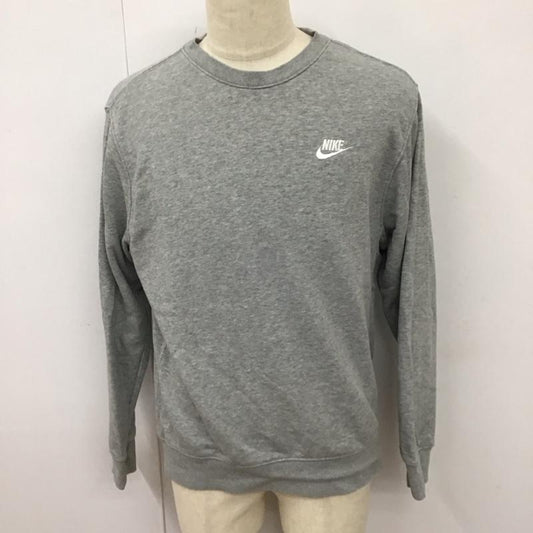 ナイキ NIKE トレーナー 長袖 bv2667-063 ワンポイント刺繍スウェット 長袖スウェット スポーツウェア M ロゴ、文字 灰 / グレー /  メンズ USED 古着 中古 10113910