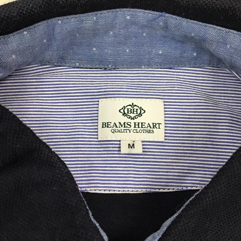ビームス ハート BEAMS HEART ポロシャツ 半袖 半袖ポロシャツ カラーシャツ 半袖カットソー M 無地 紺 / ネイビー /  メンズ USED 古着 中古 10113208