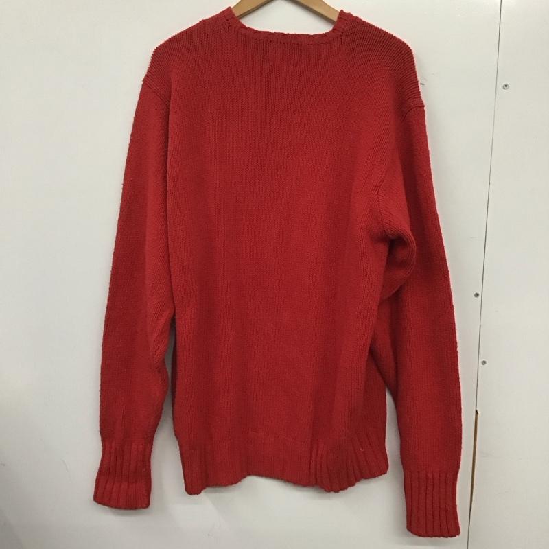 ポロスポーツラルフローレン POLOSPORT ニット、セーター 長袖 長袖ニットカットソー クルーネック セーター L ロゴ、文字 赤 / レッド /  メンズ USED 古着 中古 10140267