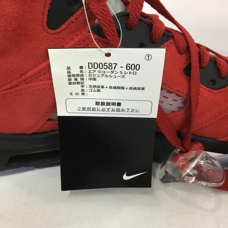 ナイキ NIKE スニーカー スニーカー DD0587 600 AIR JORDAN 5 RETRO 28.5cm 箱有 28.5cm ワンポイント 赤 / レッド / X 黒 / ブラック / X 透明 / クリア /  メンズ USED 古着 中古 10131578
