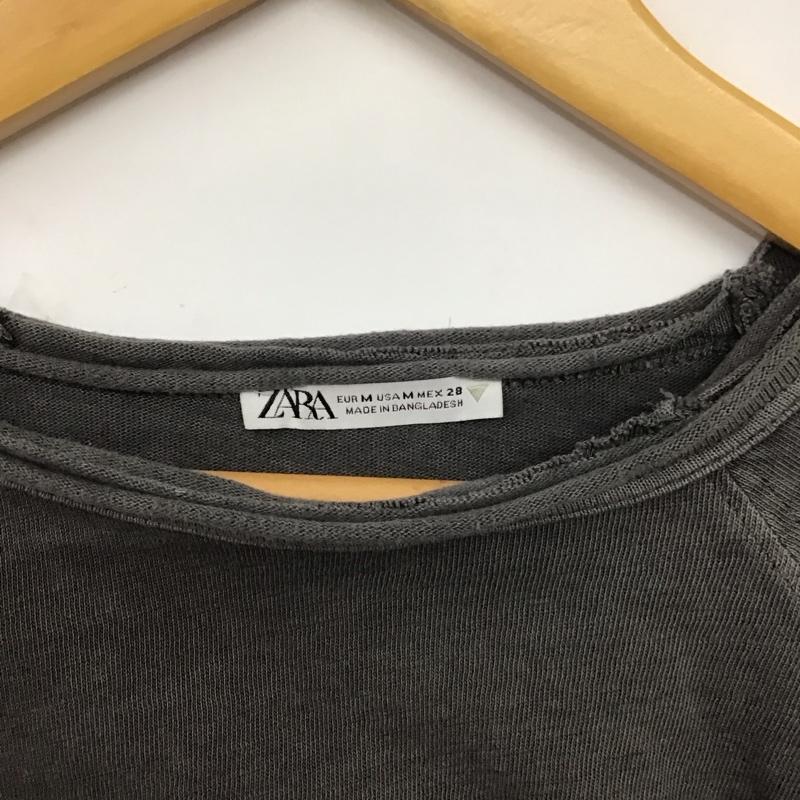 ザラ ZARA カットソー 長袖 4174 815 250 ラグランスリーブ M 無地 チャコールグレー / チャコールグレー /  レディース USED 古着 中古 10139258