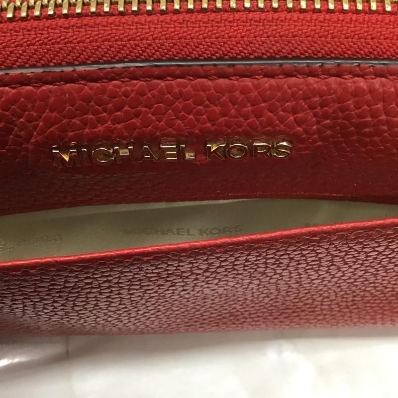 マイケルコース MICHAEL KORS 財布 長財布 ラウンドファスナー ロゴ、文字 赤 / レッド /  レディース USED 古着 中古 10118896