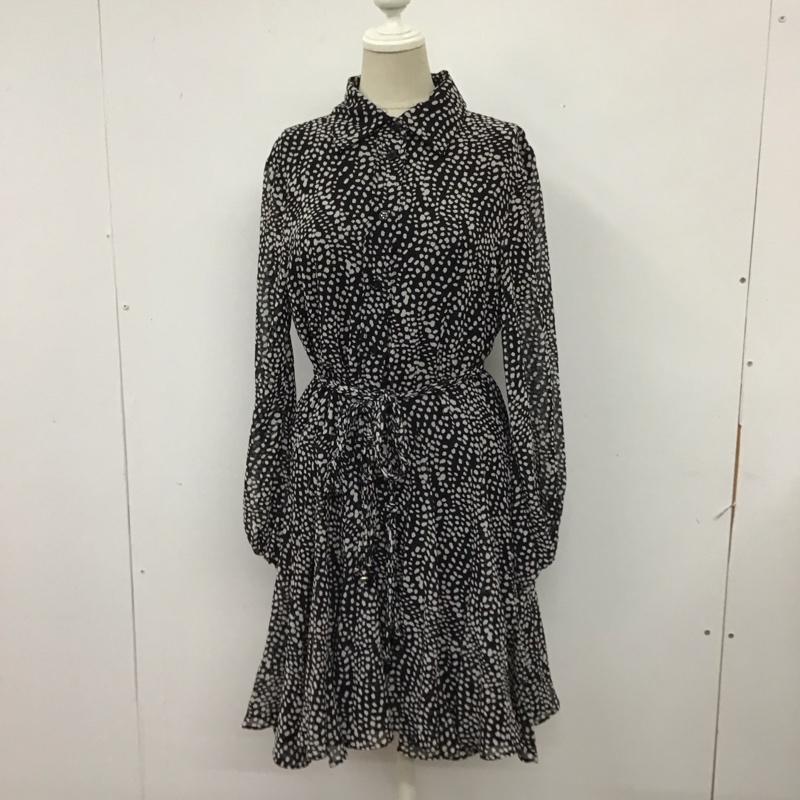 ザラ ZARA ワンピース ひざ丈スカート 4786 271 084 長袖 XS 総柄 黒 / ブラック /  レディース USED 古着 中古 10116181