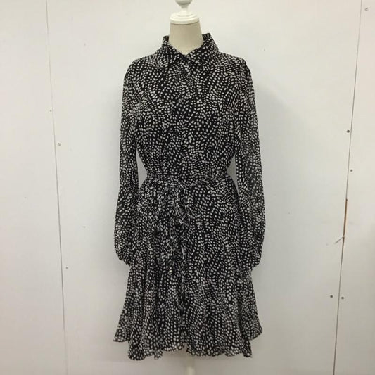ザラ ZARA ワンピース ひざ丈スカート 4786 271 084 長袖 XS 総柄 黒 / ブラック /  レディース USED 古着 中古 10116181