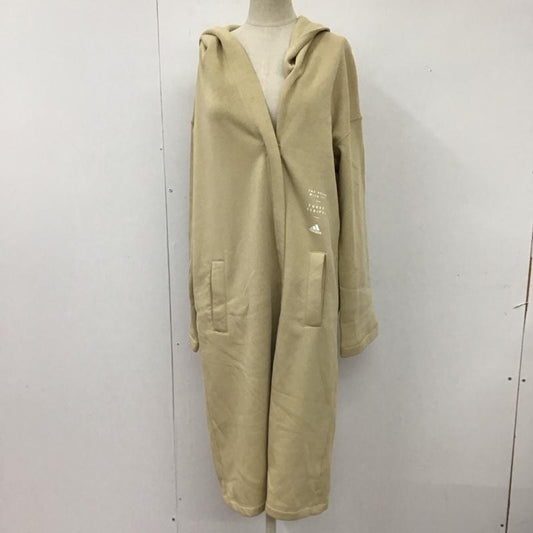 アディダス adidas パーカー 長袖 GN8835 スウェットフルジップパーカー ロング丈 L ロゴ、文字 ベージュ / ベージュ /  レディース USED 古着 中古 10114091