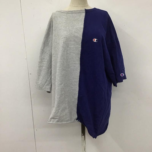 チャンピオン Champion Tシャツ 半袖 CW-P317 オーバーサイズ L ワンポイント 灰 / グレー / X 紺 / ネイビー /  レディース USED 古着 中古 10112257