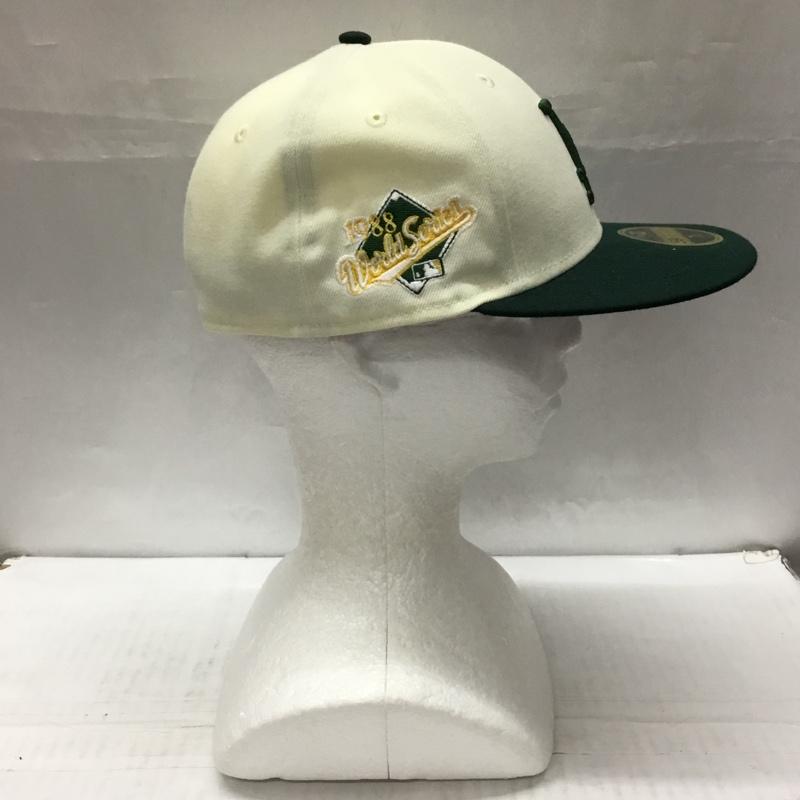 ニューエラ NEW ERA 帽子 キャップ LA 59FIFTY ロゴ、文字 緑 / グリーン / X アイボリー / アイボリー /  メンズ USED 古着 中古 10109595