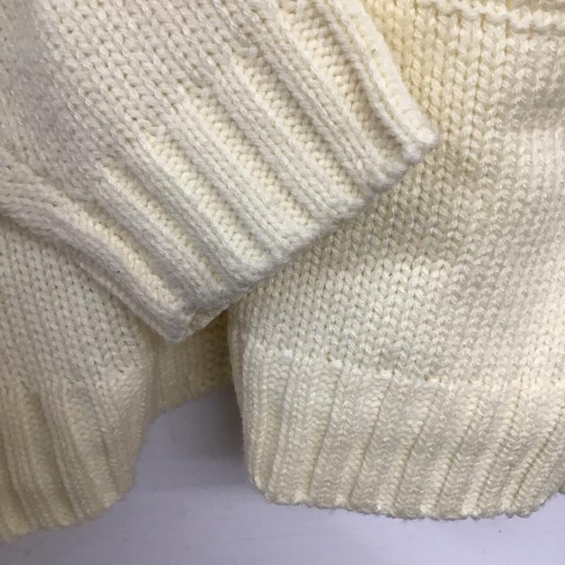 インヘリット INHERIT カーディガン 長袖 ジップアップニットカーディガン ニットジャケット アウター M プリント 白 / ホワイト /  メンズ USED 古着 中古 10142386