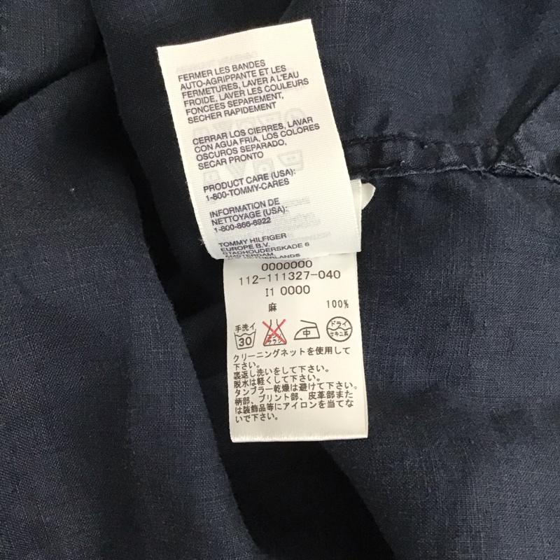 トミーヒルフィガー TOMMY HILFIGER シャツ、ブラウス 長袖 長袖シャツ 無地シャツ カラーシャツ M ロゴ、文字 紺 / ネイビー /  メンズ USED 古着 中古 10129057
