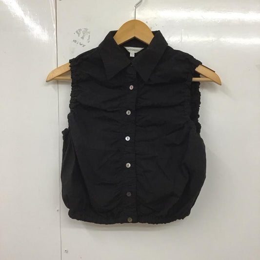 マウジー MOUSSY シャツ、ブラウス 半袖 010HS230-0881 GATHER SLEEVELESS 1 無地 黒 / ブラック /  レディース USED 古着 中古 10129234