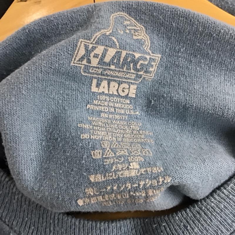 エクストララージ XLARGE Tシャツ 半袖 半袖カットソー プリントTシャツ クルーネックカットソー L プリント 水色 / ライトブルー /  メンズ USED 古着 中古 10132563