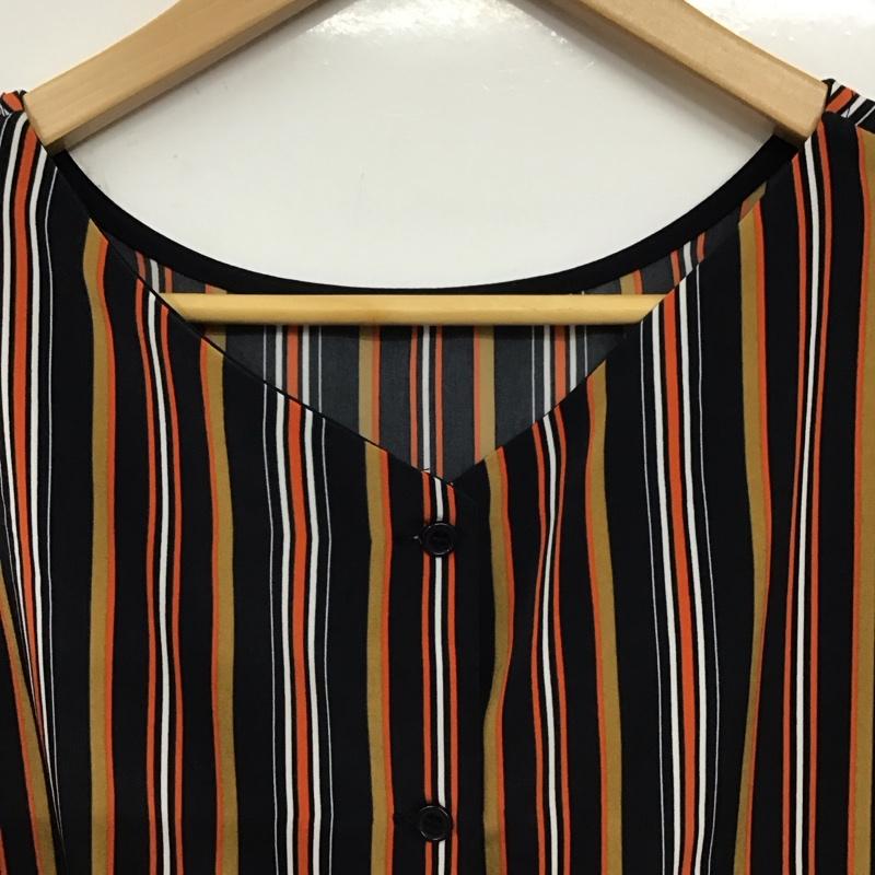 グローバルワーク GLOBAL WORK ワンピース ロングスカート 半袖シャツロングワンピース フロントボタン L ストライプ マルチカラー / マルチカラー /  レディース USED 古着 中古 10149691