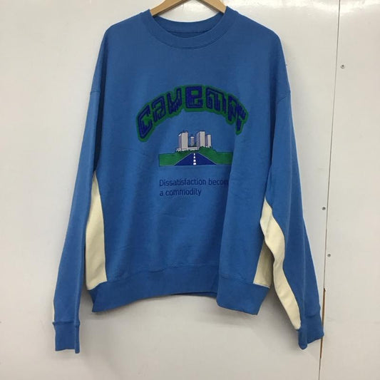 シーイー C.E トレーナー 長袖 ces25cs03 DISSATISFACTIONCREW NECKスウェット プルオーバー トレーナー L ロゴ、文字 白 / ホワイト / X 水色 / ライトブルー /  メンズ USED 古着 中古 10137103