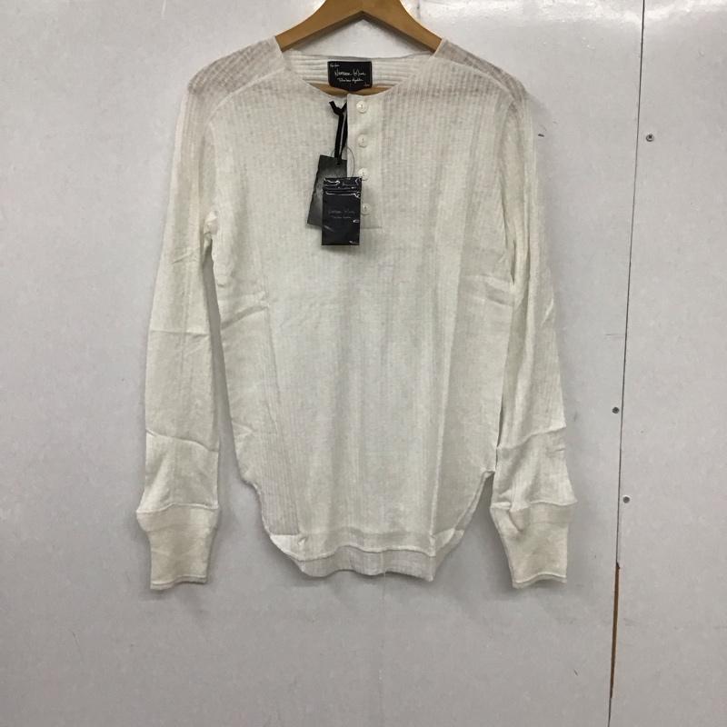 ナンバーナイン NUMBER (N)INE カットソー 長袖 長袖カットソー ヘンリーネックカットソー リブカットソー 2 無地 白 / ホワイト /  メンズ USED 古着 中古 10137012