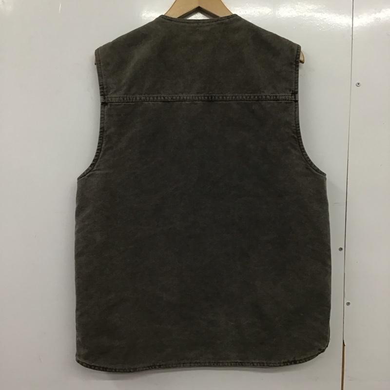 カーハート Carhartt ベスト ベスト ジップアップベスト ノースリーブカットソー アウター M ロゴ、文字 灰 / グレー /  メンズ USED 古着 中古 10151126
