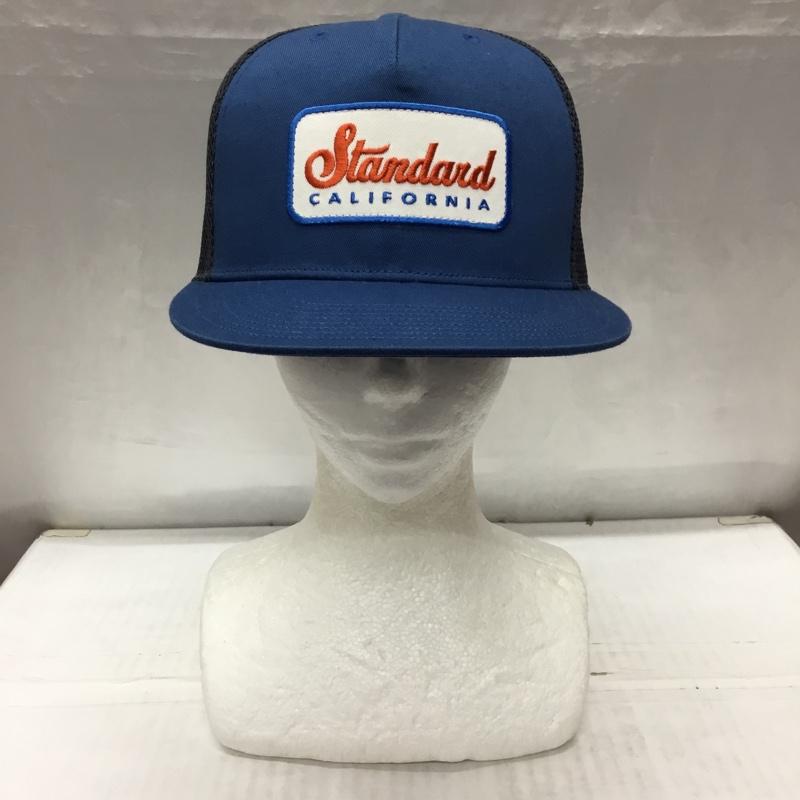 スタンダード カリフォルニア STANDARD CALIFORNIA 帽子 キャップ メッシュ ワッペン ロゴ、文字 青 / ブルー /  メンズ USED 古着 中古 10119669