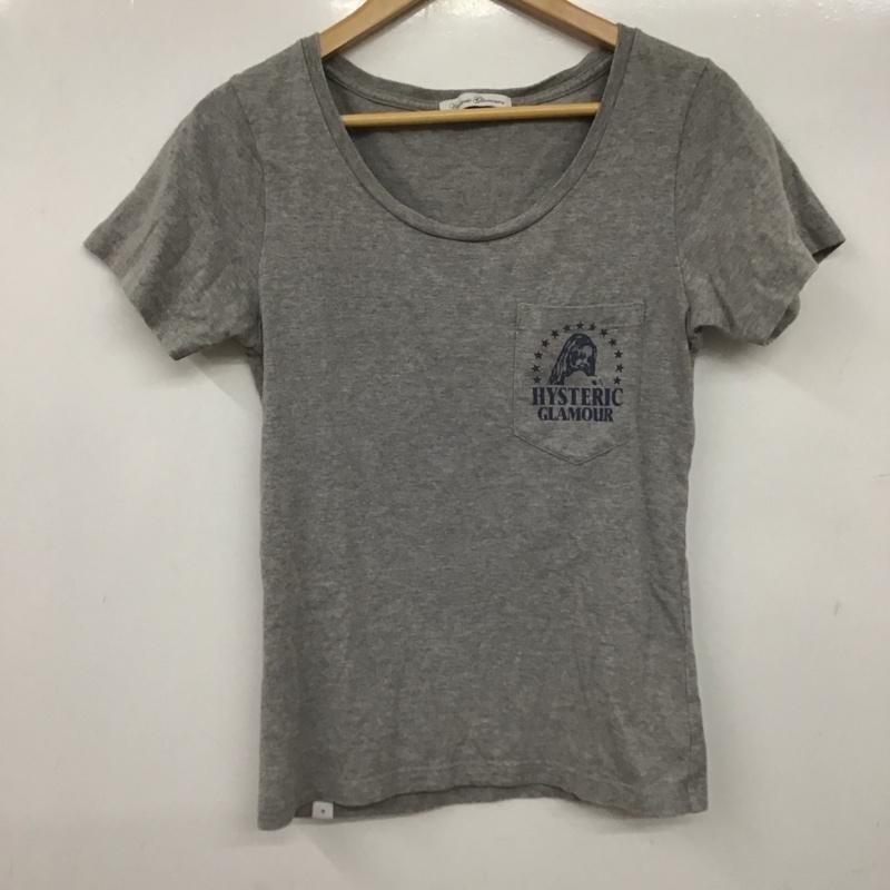 ヒステリックグラマー HYSTERIC GLAMOUR Tシャツ 半袖 FREE ロゴ、文字 X プリント 灰 / グレー /  レディース USED 古着 中古 10139918