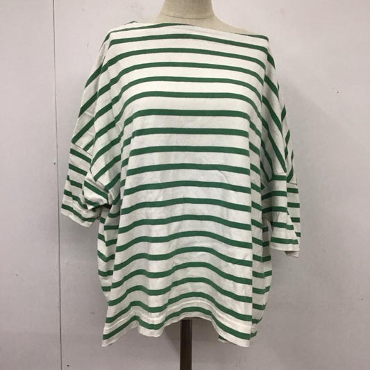 フリークスストア FREAK S STORE Tシャツ 半袖 S22-GR-32 ボートネック FREE ボーダー柄 白 / ホワイト / X 緑 / グリーン /  レディース USED 古着 中古 10114940