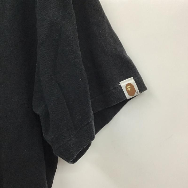 ベイプ BAPE Tシャツ 半袖 半袖カットソー プリントTシャツ クルーネックカットソー L ロゴ、文字 黒 / ブラック /  メンズ USED 古着 中古 10132610