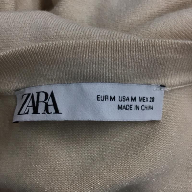 ザラ ZARA カーディガン 長袖 M 無地 ベージュ / ベージュ /  レディース USED 古着 中古 10124890
