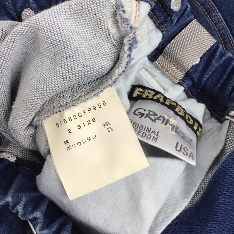 グラミチ GRAMICCI パンツ デニム、ジーンズ b1582cfp956 クロップドパンツ デニムパンツ ワイドパンツ 2 ロゴ、文字 インディゴ / インディゴ /  メンズ USED 古着 中古 10140125