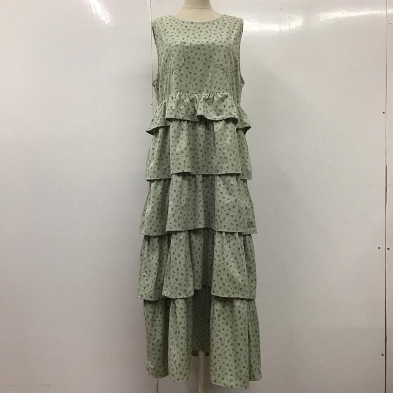 メリージェニー merry jenny ワンピース ロングスカート 282350303301-01 petit flower ティアード ジャンスカ FREE 花柄 薄緑 / ライトグリーン /  レディース USED 古着 中古 10112048