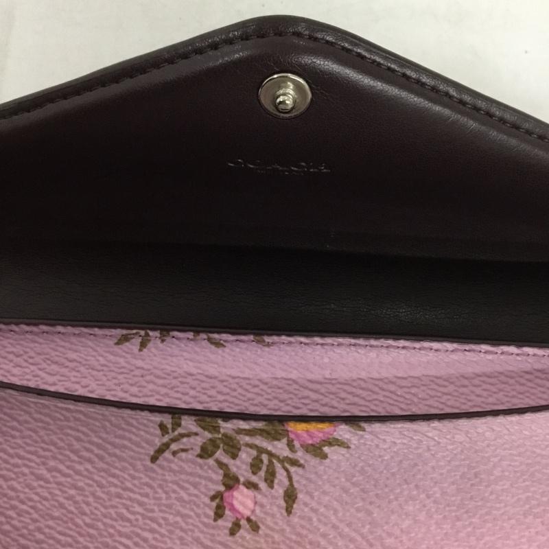 コーチ COACH 財布 長財布 22883 フローラル 花柄 ロゴ、文字 紫 / パープル /  レディース USED 古着 中古 10131833