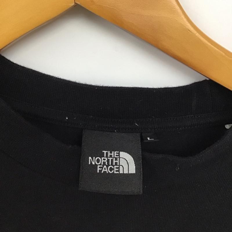 ザノースフェイス THE NORTH FACE カットソー 長袖 nt31951 SQUARELOGOSLEEVETEE プリントTシャツ L ロゴ、文字 黒 / ブラック /  メンズ USED 古着 中古 10151345