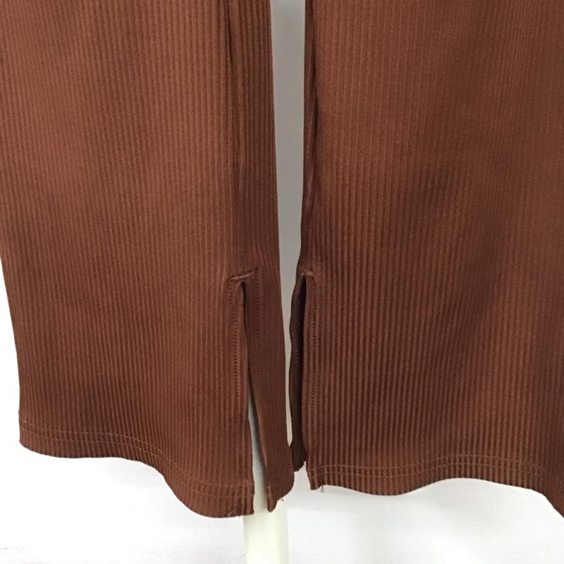 ジーナシス JEANASIS ボトムス ボトムス JS050284AK リブパンツ 裾スリット FREE 無地 茶 / ブラウン /  レディース USED 古着 中古 10113005