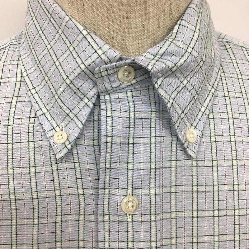 ブルックスブラザーズ BROOKS BROTHERS シャツ、ブラウス 長袖 ボタンダウン M チェック 水色 / ライトブルー / X 白 / ホワイト / X 緑 / グリーン / X 黒 / ブラック /  メンズ USED 古着 中古 10111251