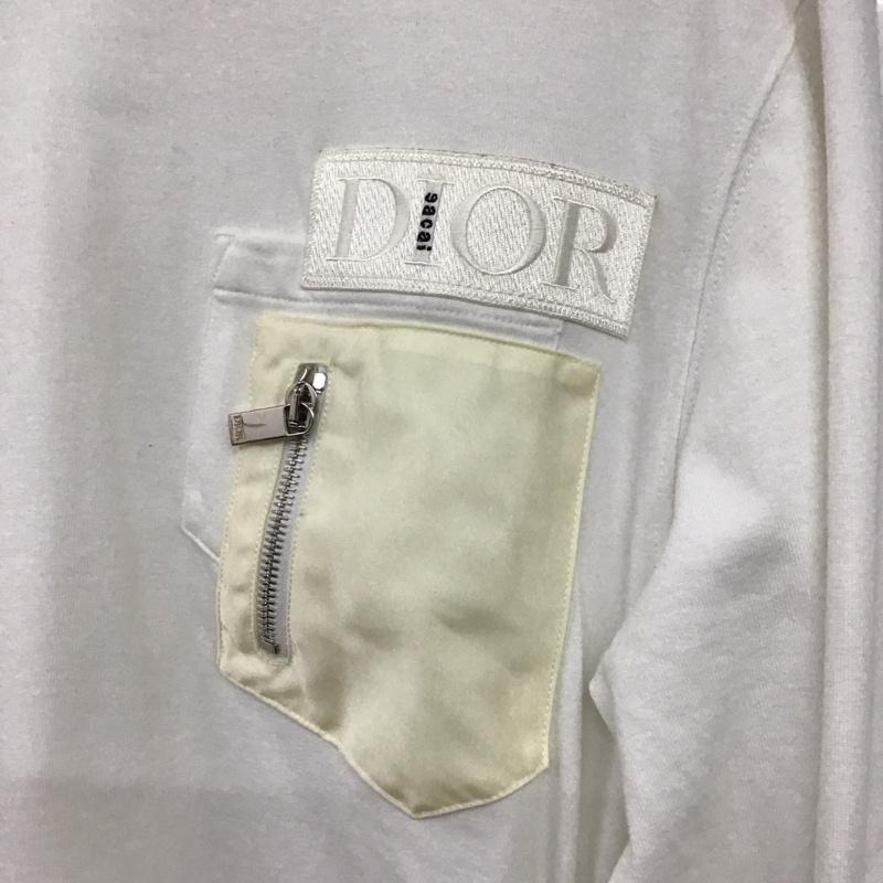 ディオール DIOR トレーナー 長袖 長袖スウェット トレーナー sacai コラボ L ロゴ、文字 白 / ホワイト /  メンズ USED 古着 中古 10142114