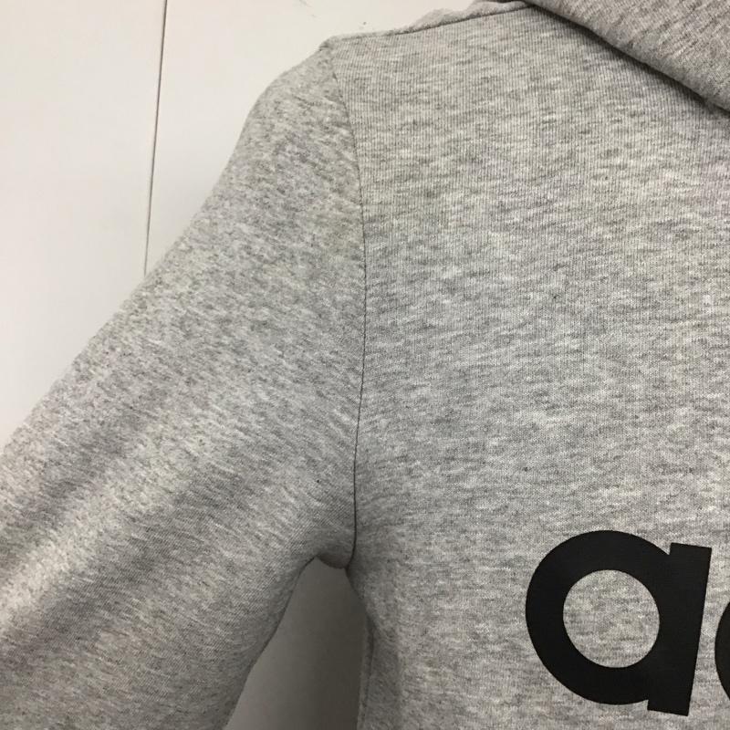 アディダスネオレーベル adidas NEO Label パーカー 長袖 ジップアップ スウェット L ロゴ、文字 灰 / グレー /  メンズ USED 古着 中古 10123286