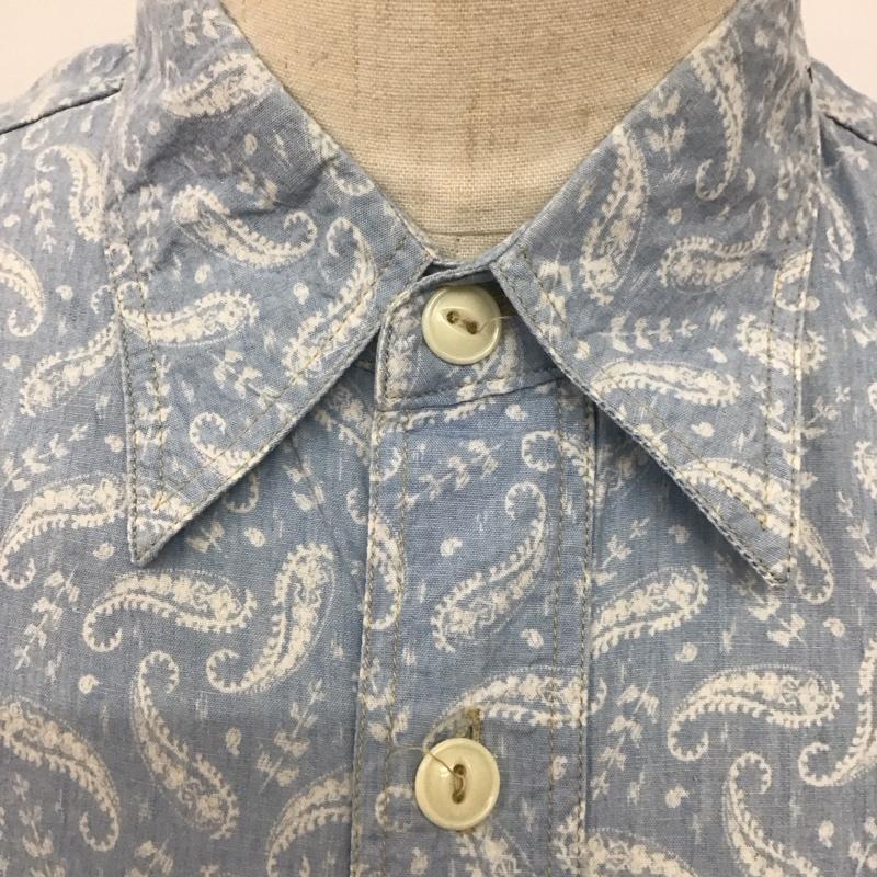 シュガーケーン SUGAR CANE シャツ、ブラウス 半袖 半袖シャツ プリントシャツ ポケットシャツ S ペイズリー 水色 / ライトブルー /  メンズ USED 古着 中古 10126532