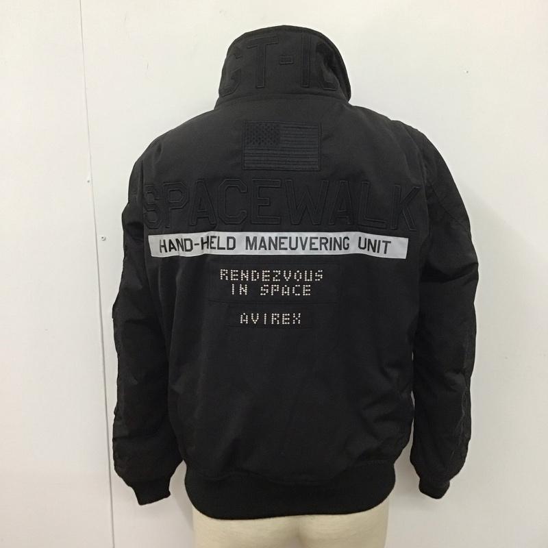 アヴィレックス AVIREX ジャケット、上着 ジャンパー、ブルゾン ジップアップジャケット ジャンパー ジャケット カジュアルジャケット アウター M ロゴ、文字 黒 / ブラック /  メンズ USED 古着 中古 10109144