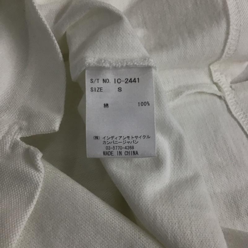 インディアンモトサイクル Indian Motocycle ポロシャツ 半袖 半袖ポロシャツ カラーシャツ 半袖カットソー S ロゴ、文字 白 / ホワイト /  メンズ USED 古着 中古 10145023
