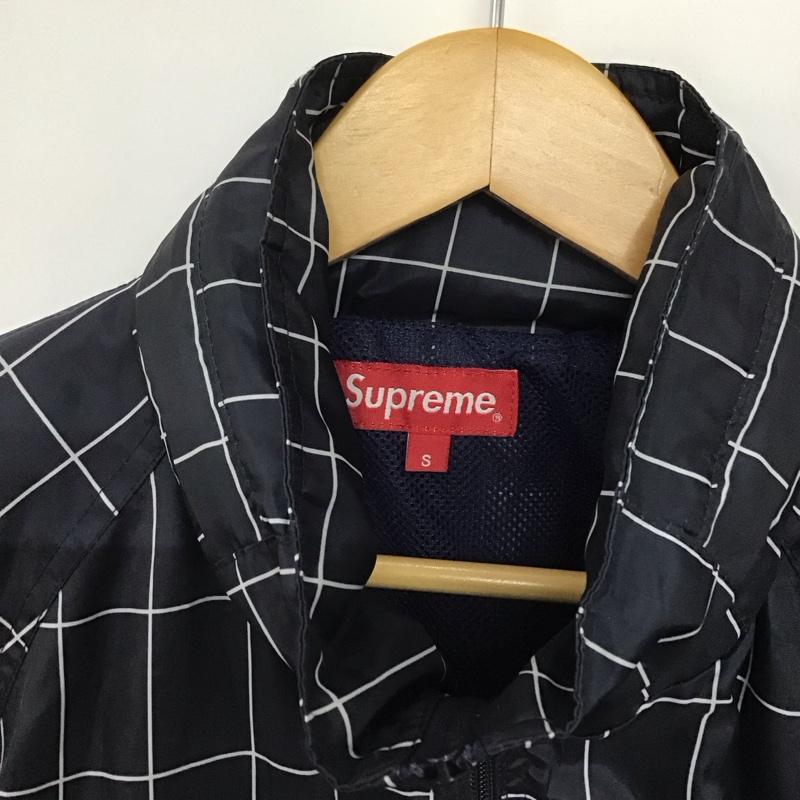 シュプリーム Supreme ジャケット、上着 ジャンパー、ブルゾン 15AW Windbreakerwarmupjacket ナイロンジャケット ジップアップジャケット S チェック 紺 / ネイビー /  メンズ USED 古着 中古 10140988