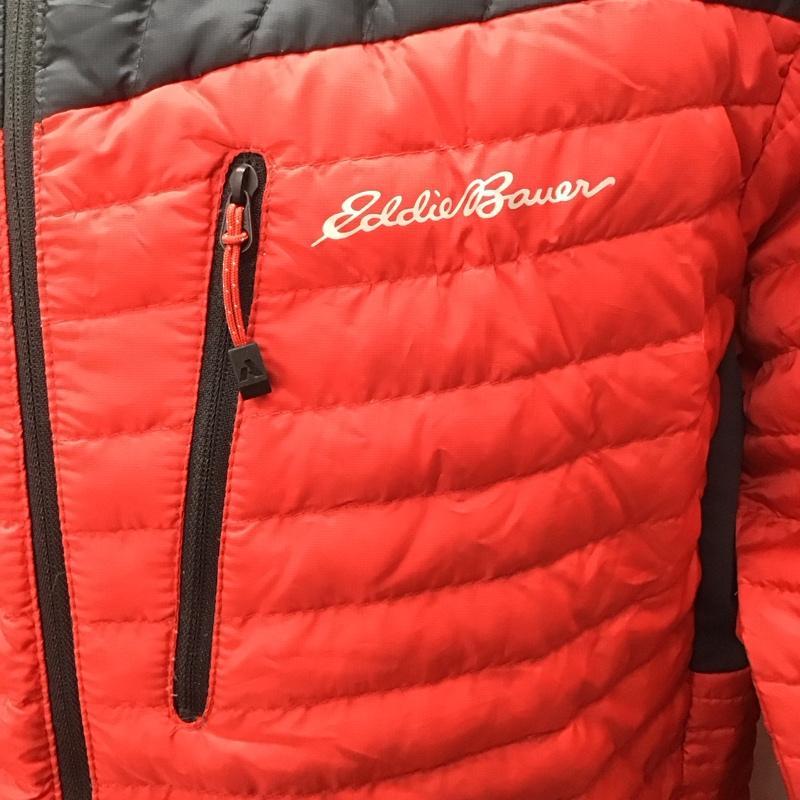 エディーバウアー Eddie Bauer ジャケット、上着 ジャケット、ブレザー ジップアップジャケット ジャンパー ジャケット ダウンジャケット アウター M ロゴ、文字 赤 / レッド / X 紺 / ネイビー /  メンズ USED 古着 中古 10110765