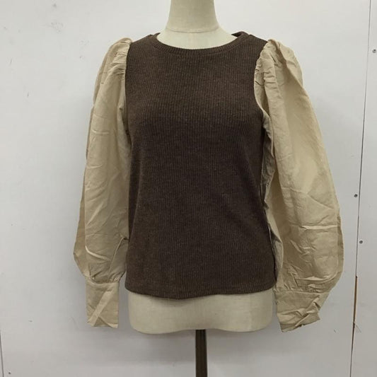 アルシーヴ archives カットソー 長袖 長袖カットソー クルーネックカットソー パフスリーブ 無地 茶 / ブラウン /  レディース USED 古着 中古 10123844