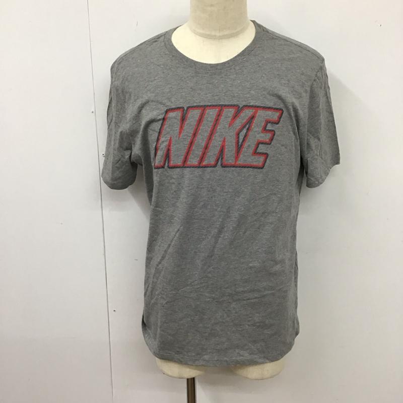 ナイキ NIKE Tシャツ 半袖 半袖カットソー プリントTシャツ クルーネックカットソー XXL ロゴ、文字 灰 / グレー /  メンズ USED 古着 中古 10114658